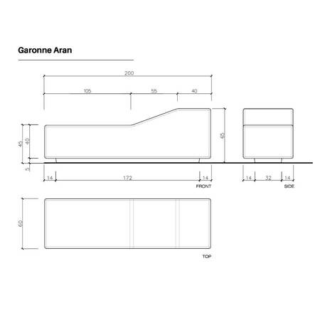 Concrete bench 'Garonne'