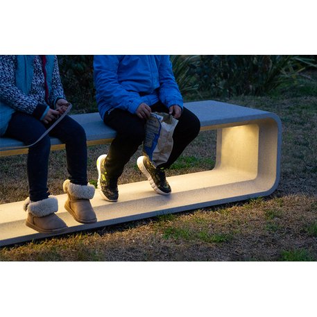Concrete bench without backrest, collection 'MOM'