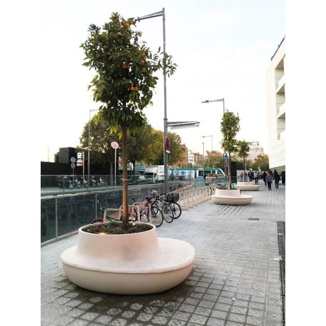 Concrete flower planter + bench 'Jules Et Jim'