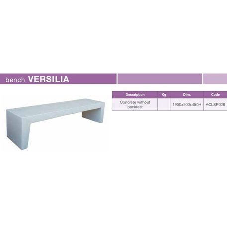 Betoninis suolas be atlošo 'VERSILIA'