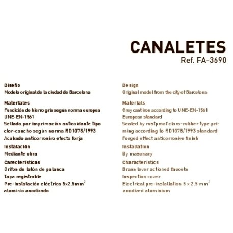 Miesto fontanas - geryklėlė + šviestuvas 'Canaletes'