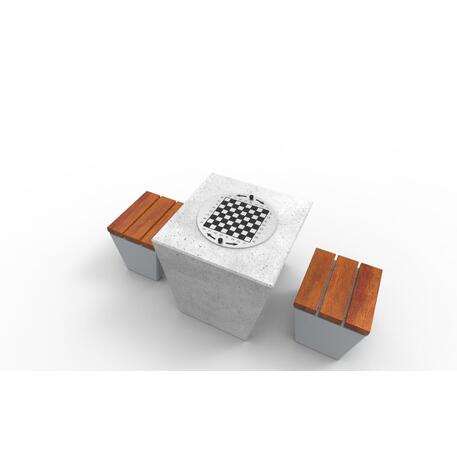 Betonowy stół do gry w szachy z 2 krzesłami 'STF/22-13-03/MDL'