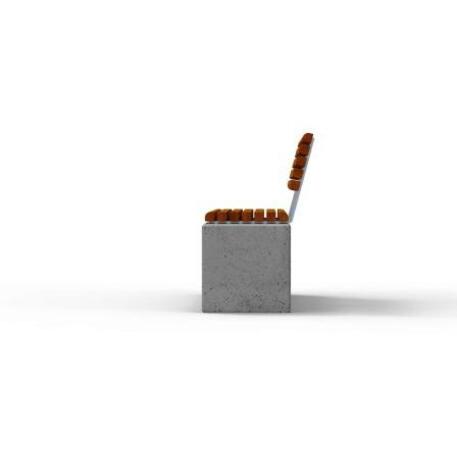 Lauko / Vidaus betoninis suoliukas su sėdima dalimi iš IROKO medienos 'STF/20-04-03/MDL'