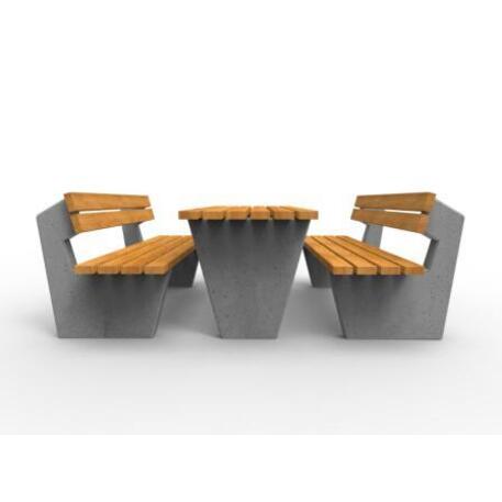 Lauko / Vidaus betoninis suolas ir stalas poilsiui 'STF/19-04-68_01/MDL'
