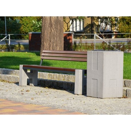 Panchina in cemento con schienale 'Haga'