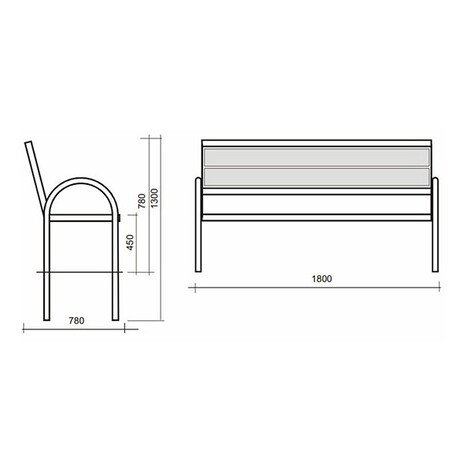 Metal bench 'ALDER_BD/L036/MDL'