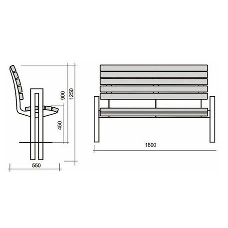 Metal bench 'ALDER_BD/L043/MDL'