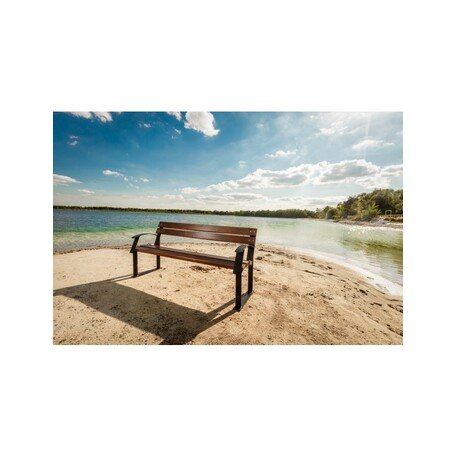 Outdoor / Indoor wooden bench with backrest 'BD / L008'