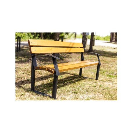 Outdoor / Indoor wooden bench with backrest 'BD / L008'