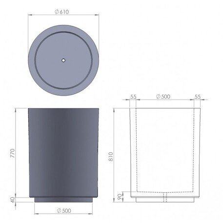 Pflanzkübel aus Beton ø61x81cm