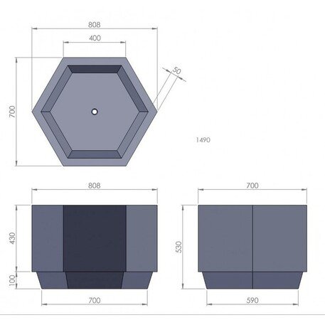 Pflanzkübel aus Beton ø40x53cm