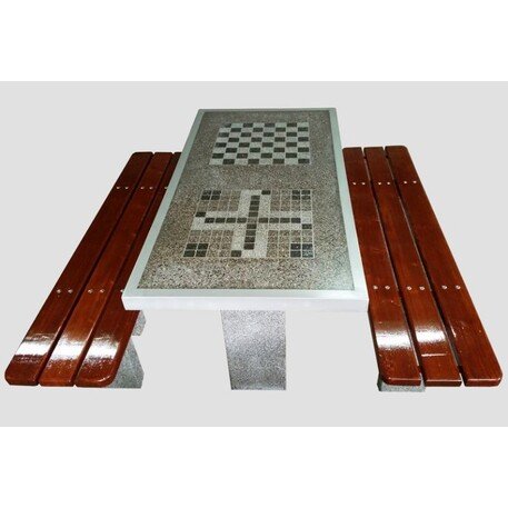 Concrete playing table and benches 2 pcs. 'BDS/SG029/MDL'