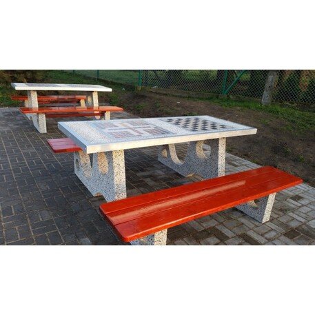Concrete playing table and benches 2 pcs. 'BDS/SG023/MDL'