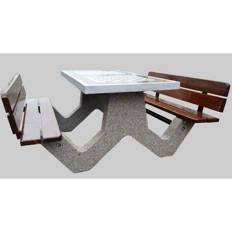 Concrete chess table and benches 2 pcs. 'BDS/SG028/MDL'