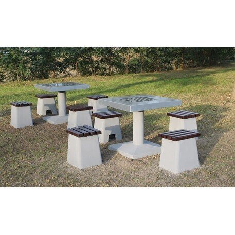 Betoninis šachmatų stalas ir kėdėmis 4 vnt. 'BDS/SG033/MDL'