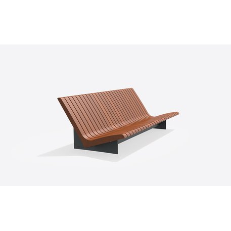 Outdoor metal bench with backrest 'ARIA SOLO'