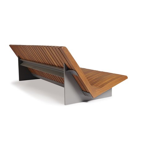 Outdoor metal bench with backrest 'ARIA SOLO'