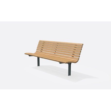 Outdoor metal bench with backrest 'AXIS'