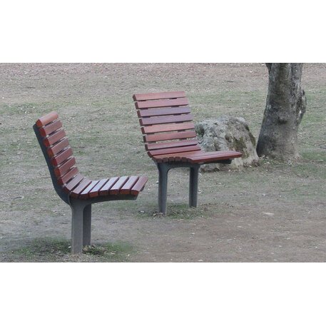 Outdoor metal bench with backrest 'AXIS'