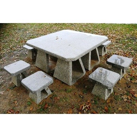 Stół betonowy do gry z dwoma ławkami '140x140xH/74cm / BS-001Picnic'