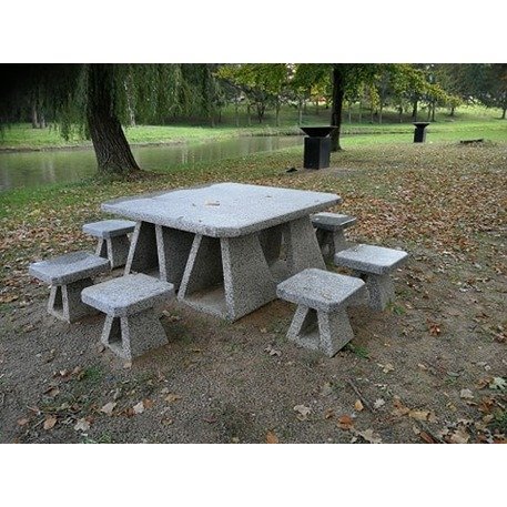 Concrete playing table and chairs '140x140xH/74cm / BS-001Picnic'