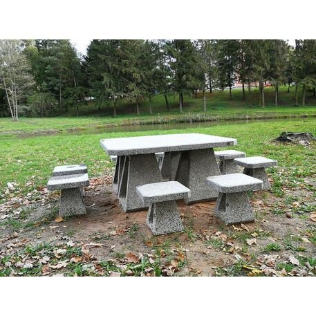 Stół betonowy do gry z dwoma ławkami '140x140xH/74cm / BS-001Picnic'