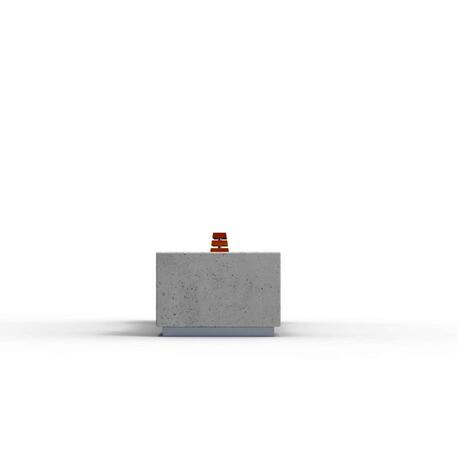 Panchina in cemento con schienale + vaso di fiori 'STF/13-04-52 MDL'