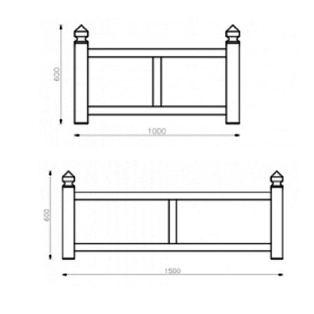 Blumentopf aus Metall 'Road / 50x150xH/60cm'