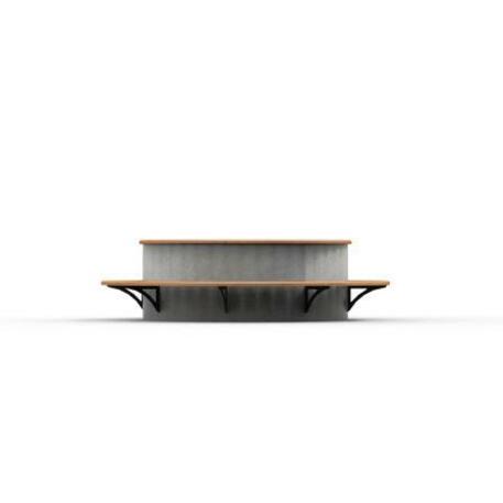 Lauko vazonas + betoninis suolas su IROKO mediena 'STF/13-04-43MDL'