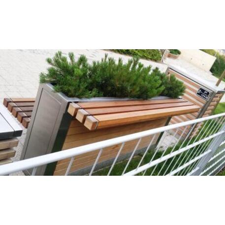 Metal bench + flower pot 'STF/13-15-22/MDL'