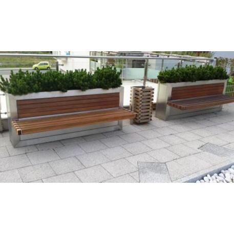 Metal bench + flower pot 'STF/13-15-22/MDL'