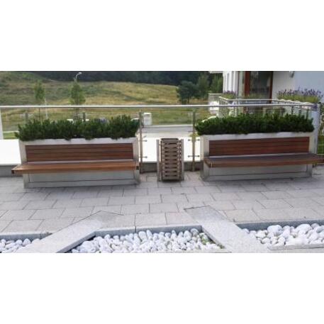 Metal bench + flower pot 'STF/13-15-22/MDL'