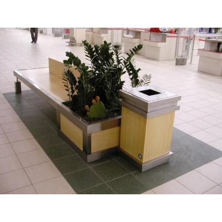 Metal bench + flower pot 'STF/10-45-01MDL'