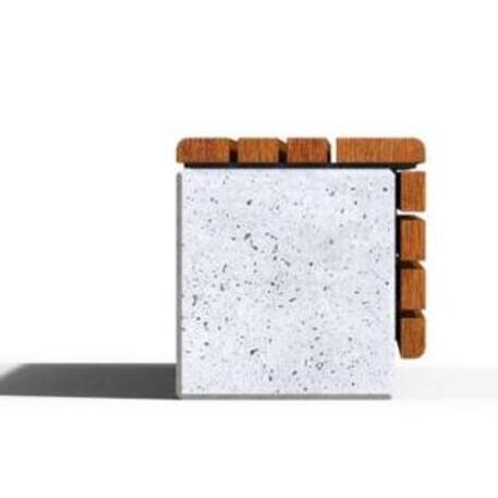 Lauko / Vidaus betoninis suolas be atlošo su IROKO medienos apdaila 'IROKO_STF/23-02-08MDL'