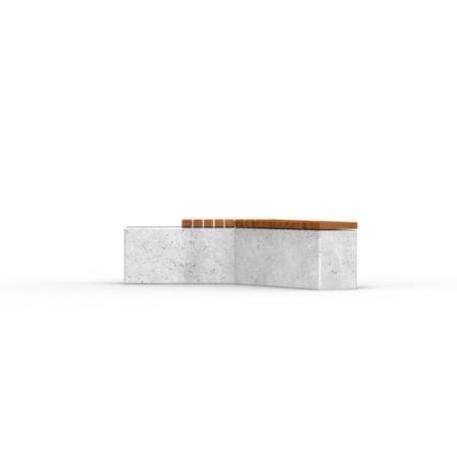 Lauko / Vidaus betoninis suolas be atlošo su IROKO medienos apdaila 'IROKO_STF/22-02-14MDL'