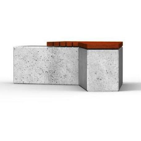 Lauko / Vidaus betoninis suolas be atlošo su IROKO medienos apdaila 'IROKO_STF/22-02-14MDL'