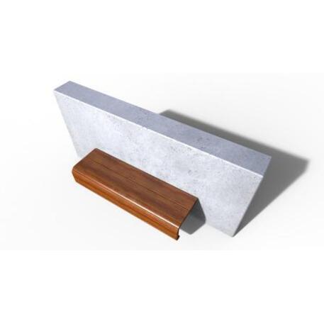 Lauko / Vidaus betoninis suolas su atlošu ir sėdima dalimi iš IROKO medienos 'STF/23-02-05MDL'