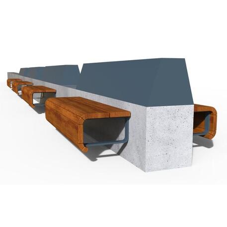 Concrete bench with backrest 'IROKO_STF/23-02-05/01MDL'