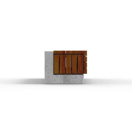 Lauko / Vidaus betoninis suolas be atlošo su IROKO medienos apdaila 'STF/22-02-06MDL'