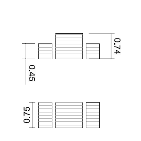 Lauko / Vidaus modulinis metalinis suolas be atlošo su IROKO medienos apdaila 'STF/20-02-28MDL'