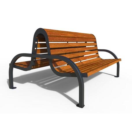 Metal bench with backrest 'IROKO_STF/24-04-12MDL'