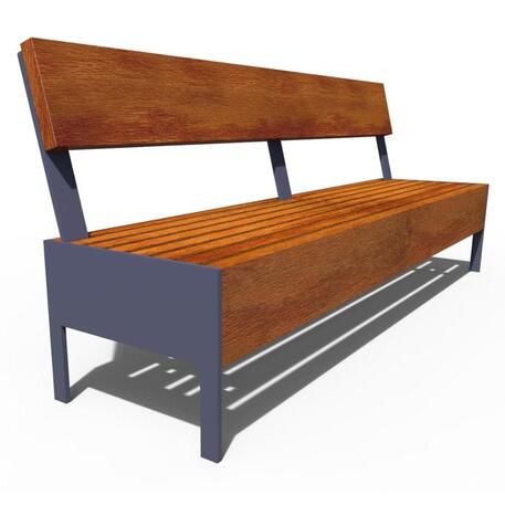 Metal bench with backrest 'IROKO_STF/22-04-26MDL'