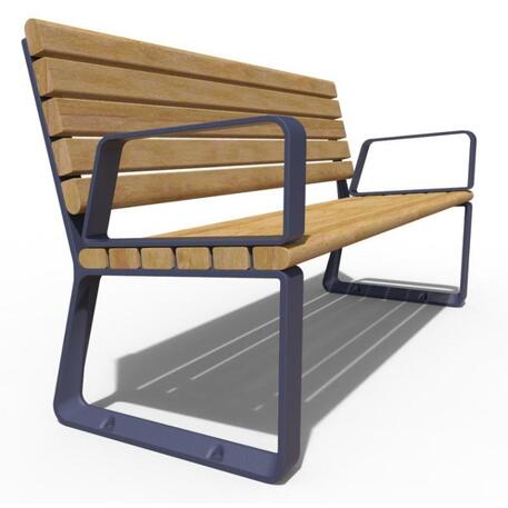 Metal bench with backrest 'IROKO_STF/22-04-20_05MDL'