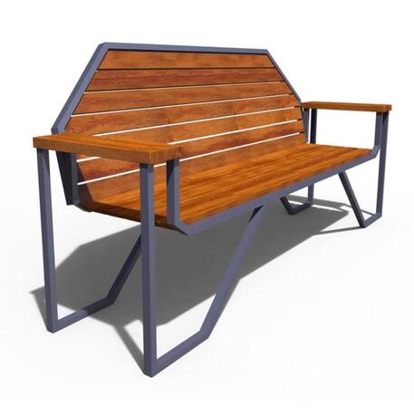 Metal bench with backrest 'IROKO_STF/22-04-07MDL'