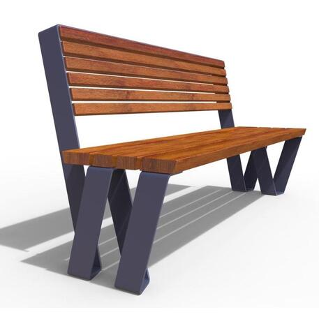 Metal bench with backrest 'IROKO_STF/21-04-45MDL'