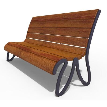 Metal bench with backrest 'IROKO_STF/21-04-40MDL'