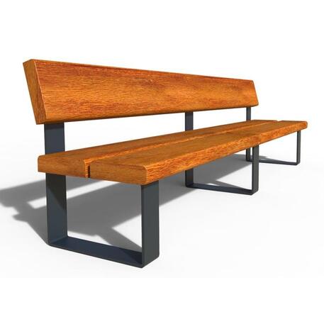 Metal bench with backrest 'IROKO_STF/21-04-15_01MDL'