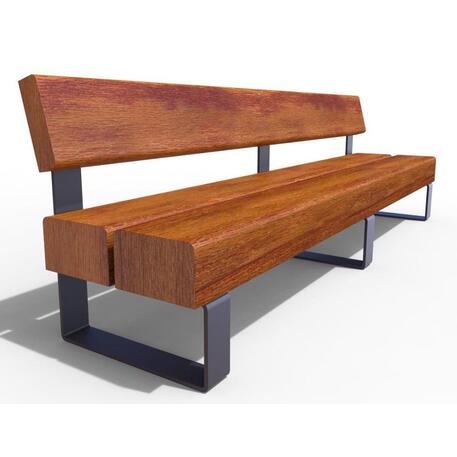 Metal bench with backrest 'IROKO_STF/21-04-15MDL'