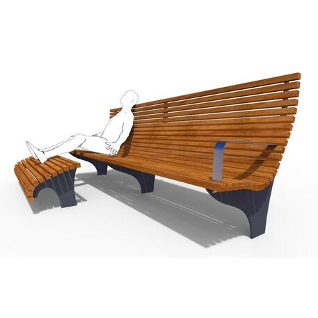 Metal bench with backrest 'IROKO_STF/20-04-61MDL'