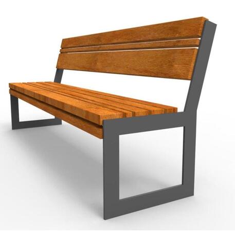 Metal bench with backrest 'IROKO_STF/20-04-55MDL'